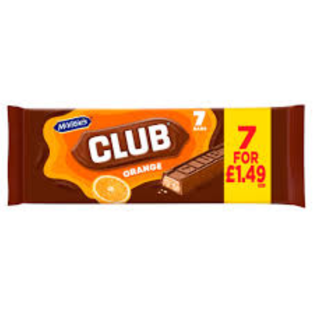 MCVITIES CLUB ORANGE 7PACK 154G